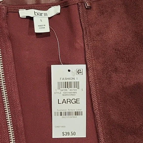 Tank Top Faux Leather Adjustable Spaghetti Straps. Burgundy! - Picture 8 of 8